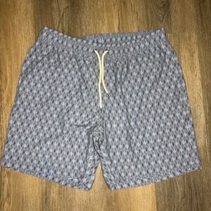 Faherty Classic Beacon Swim Trunk Mens XL 7" Galeon Sea Geometric‎ Shorts NWT